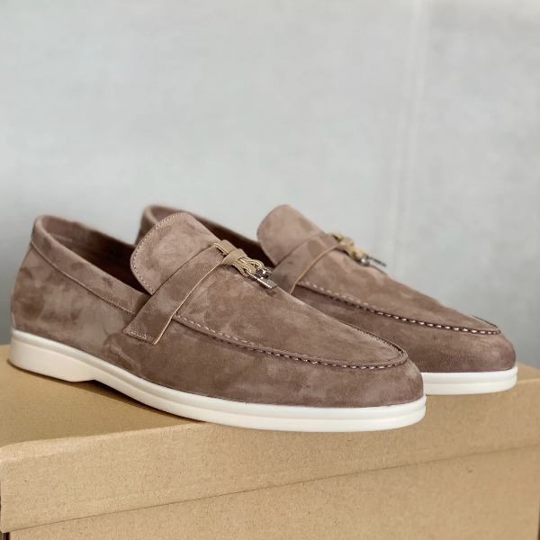 GIÀY LORO PIANA BROWN SHEEPSKIN SUEDE LOAFER DA CỪU