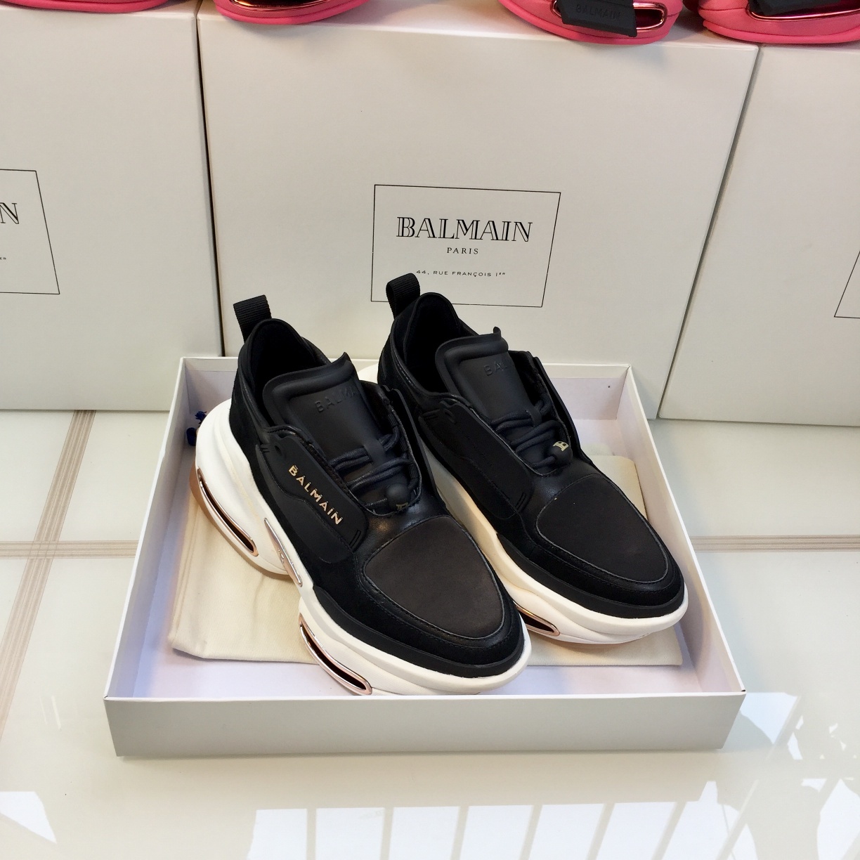 GIÀY BALMAIN WHITE BLACK SNEAKERS