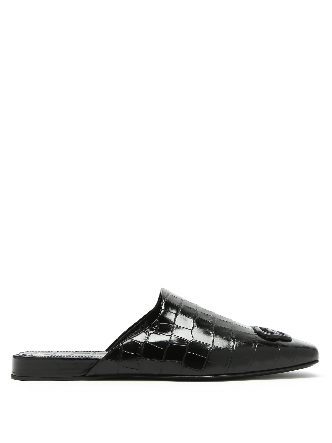 GIÀY BALENCIAGA Cosy BB-plaque crodocile-effect leather loafers
