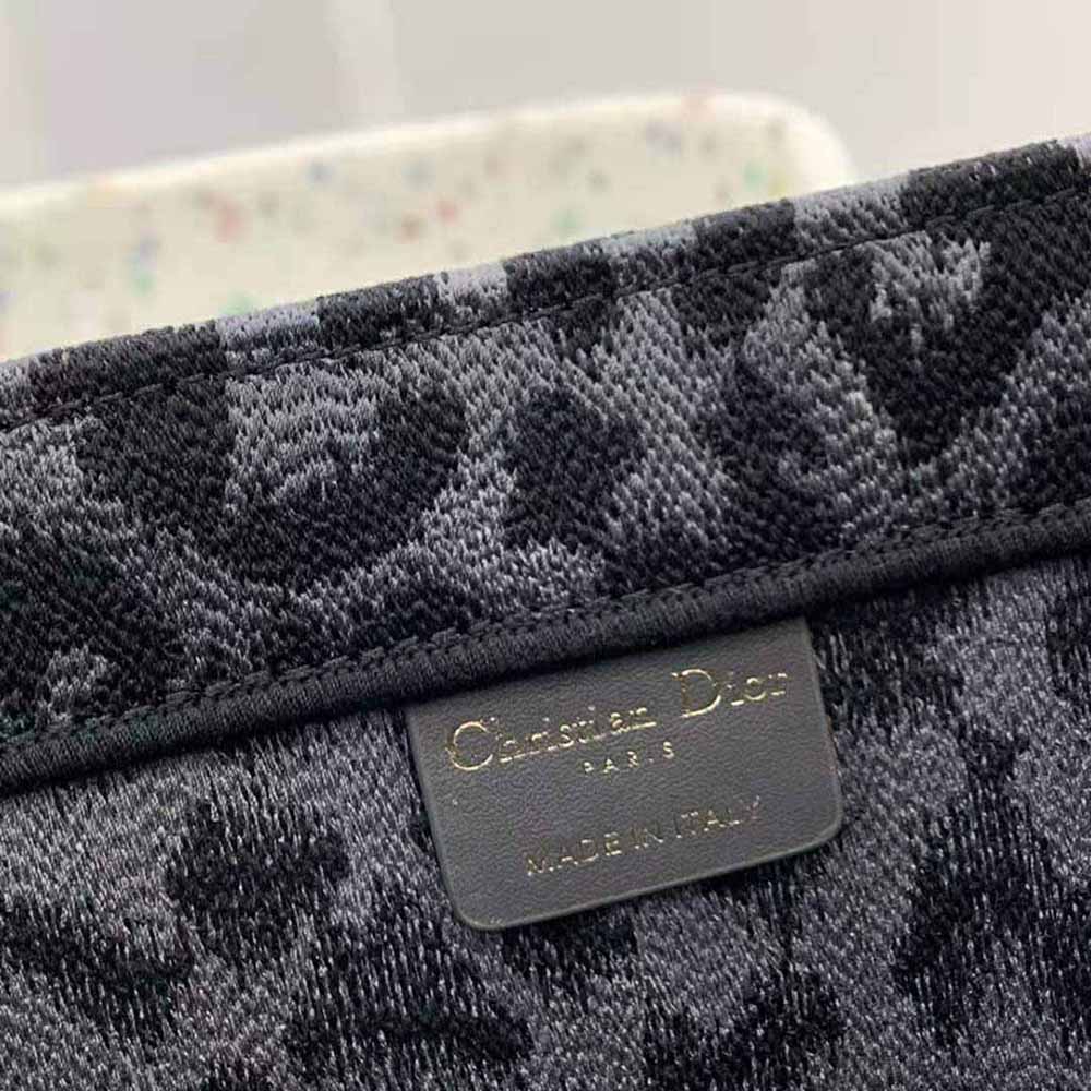 TÚI Dior Women Book Tote Blue Crocodile-Effect Embroidered Velvet