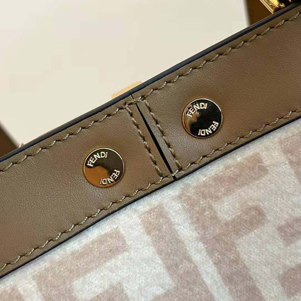 TÚI FENDI Medium Peekaboo X-Tote Beige FF Wool Bag