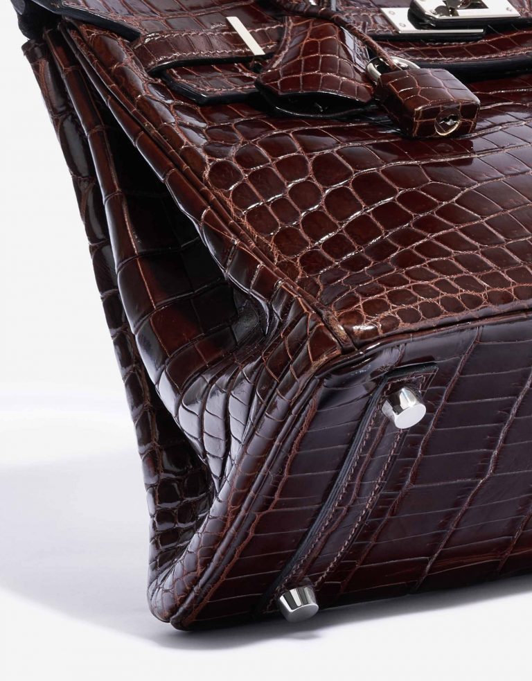 TÚI Hermès Birkin 25 Crocodile Niloticus Cocoan Silver Buckle khóa trắng