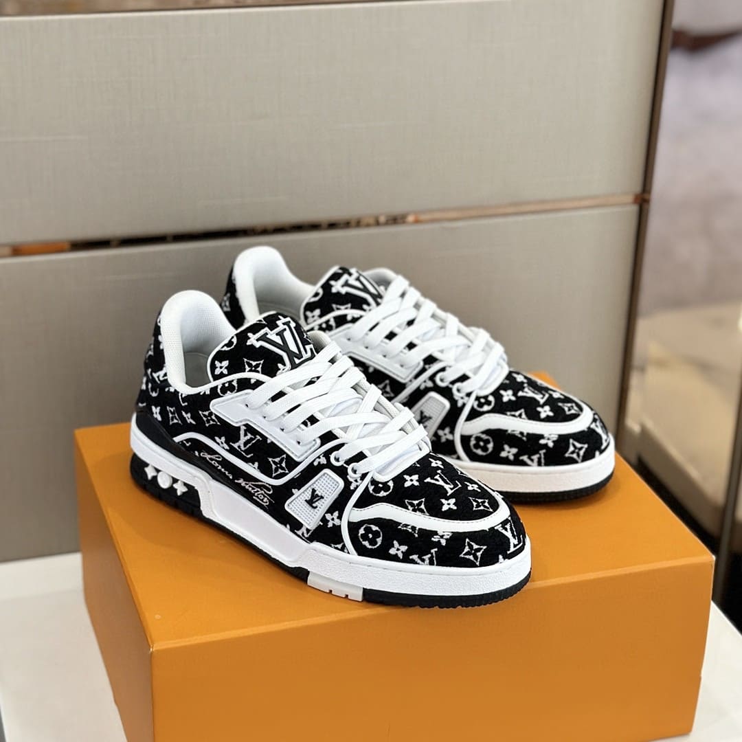 GIÀY LOUIS VUITTON TRAINER MONOGRAM DENIM SNEAKERS SHOES AAA