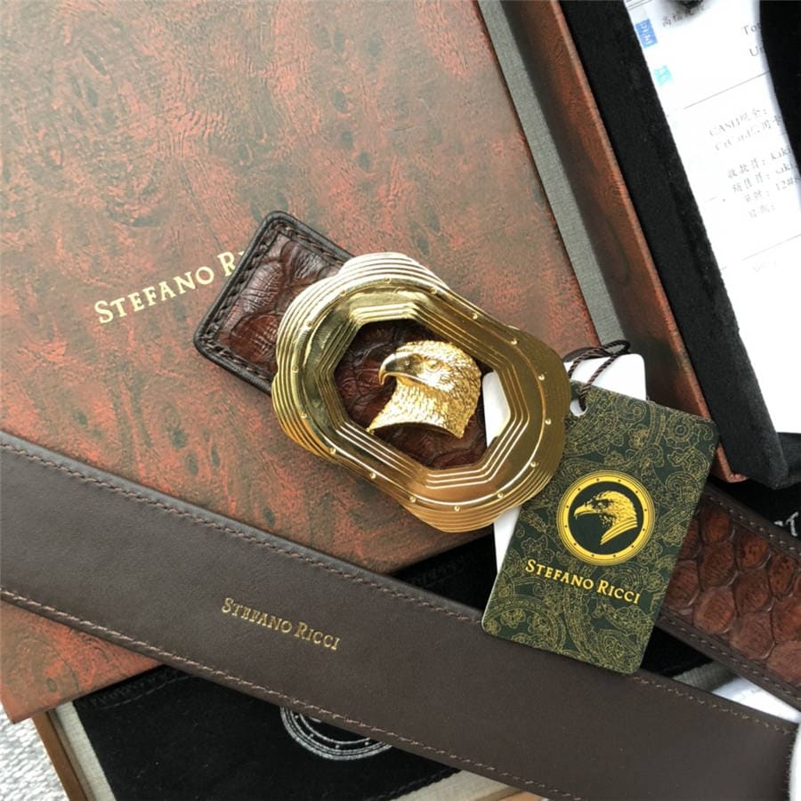 DÂY LƯNG STEFANO RICCI PYTHON LEATHER DA TRĂN Belt Khóa bạc