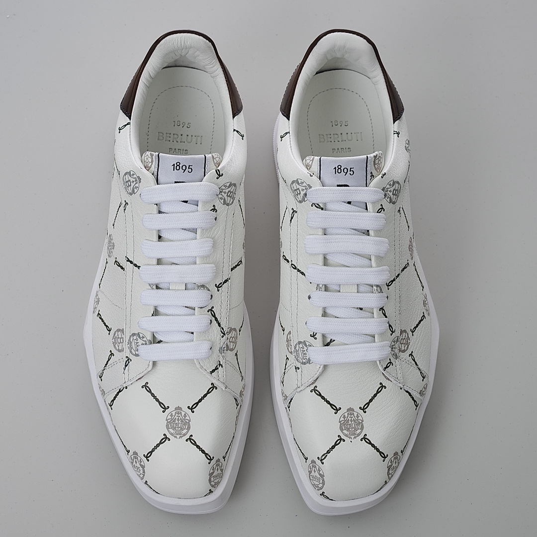GIÀY BERLUTI LOGO LEATHER SNEAKER SHOES AAA
