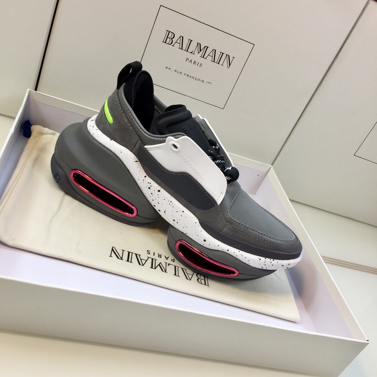 GIÀY BALMAIN GREY SNEAKERS