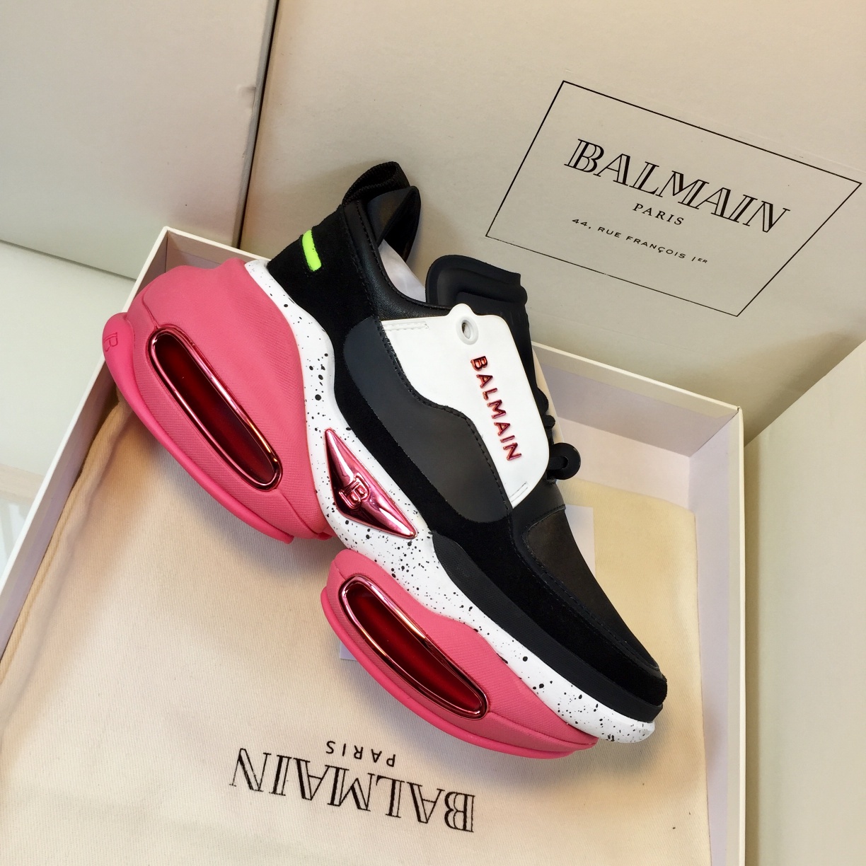 GIÀY BALMAIN BLACK PINK SNEAKERS