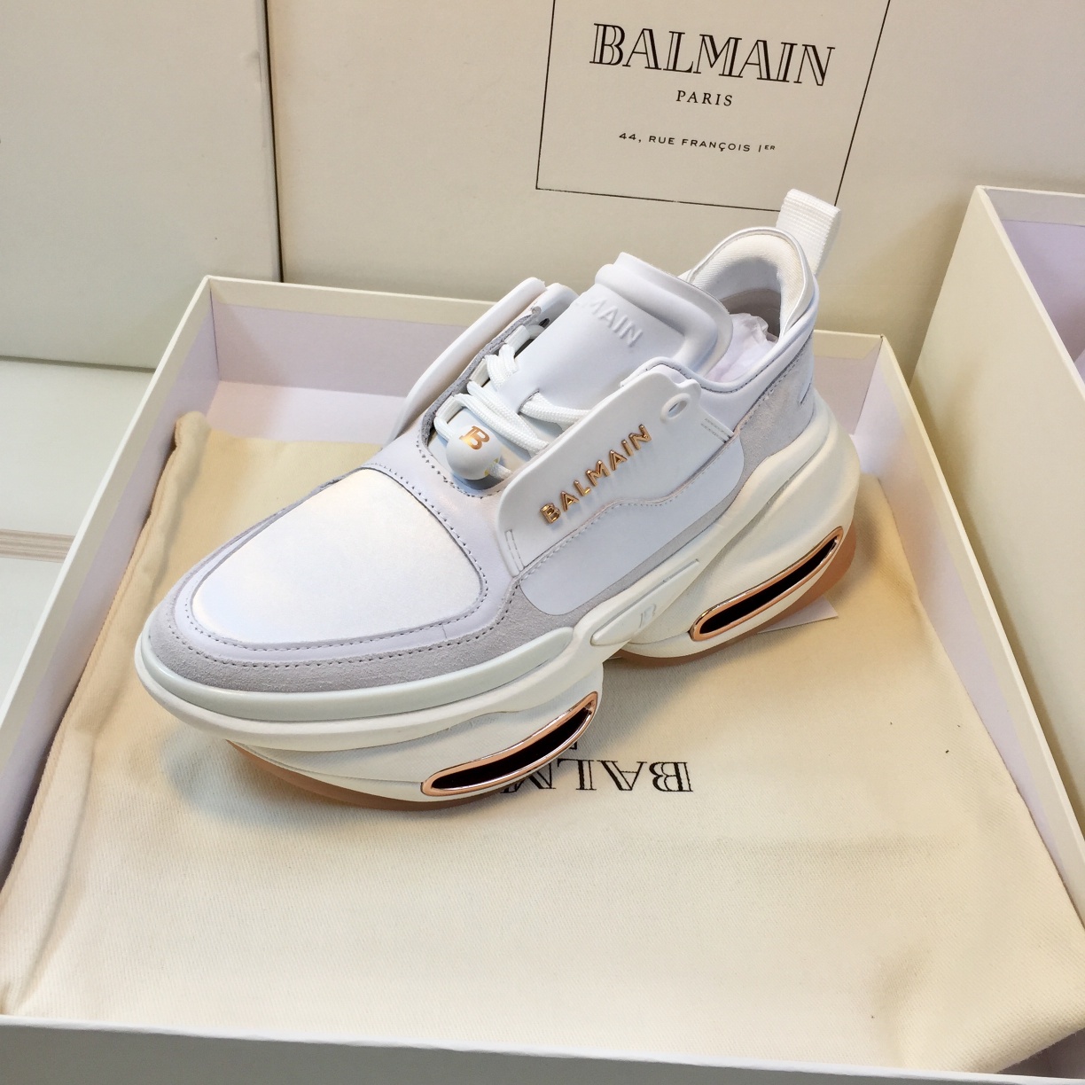 GIÀY BALMAIN WHITE SNEAKERS