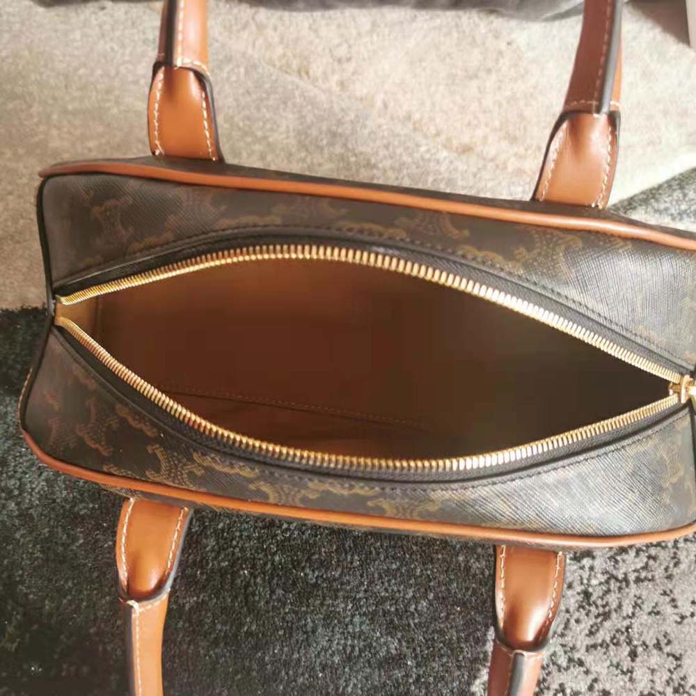 TÚI Celine Women Medium Teckel in Triomphe Canvas and Calfskin
