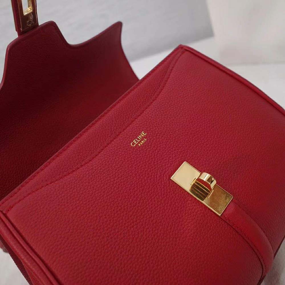 TÚI Celine Women Small 16 Bag in Grained Calfskin-Red