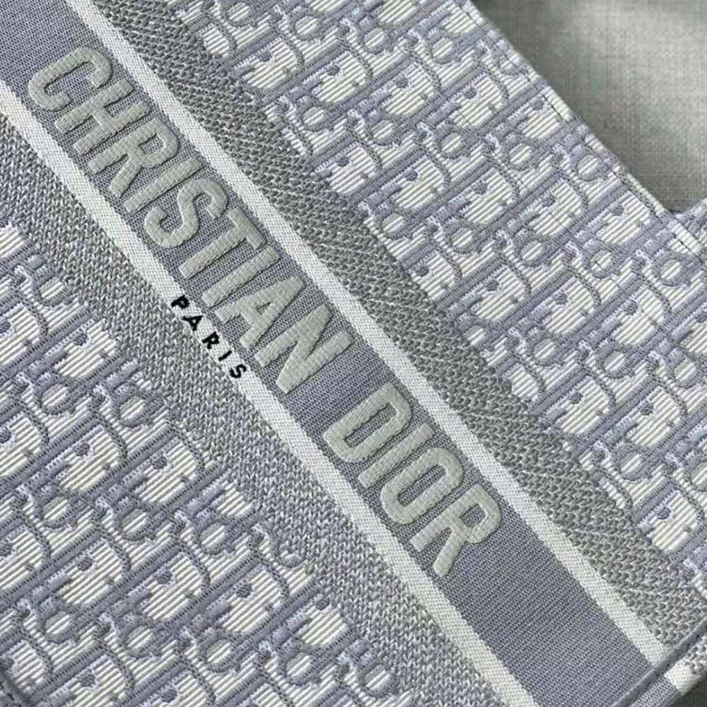 TÚI Dior Women Small Dior Book Tote Blue Mesh Embroidery