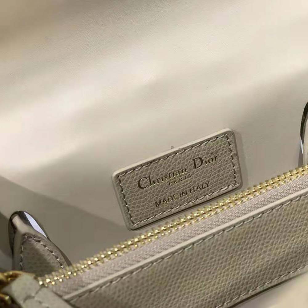 TÚI Dior Women Medium ST Honore Tote Latte Grained Calfskin-Sandy