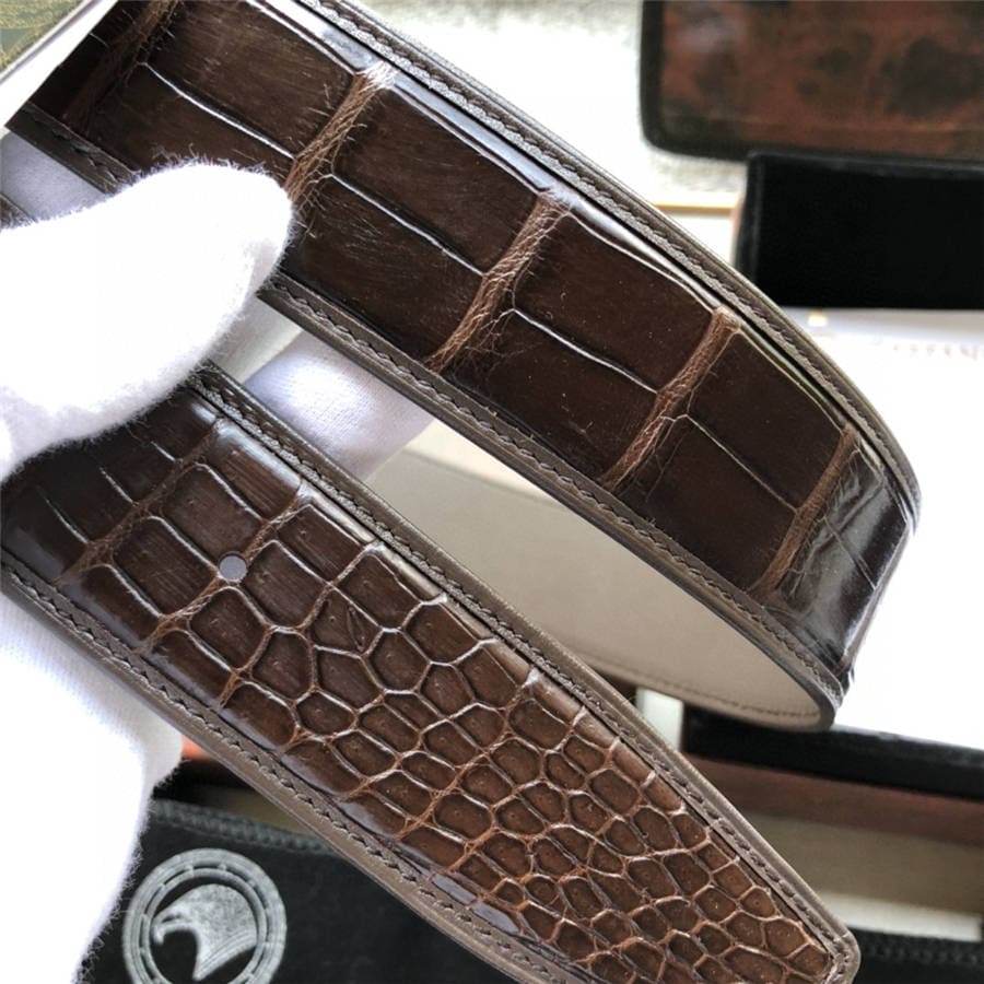 DÂY LƯNG STEFANO RICCI CROCODILE LEATHER DA CÁ SẤU Belt Khóa vàng