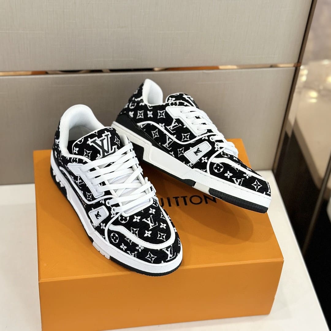 GIÀY LOUIS VUITTON TRAINER MONOGRAM DENIM SNEAKERS SHOES AAA