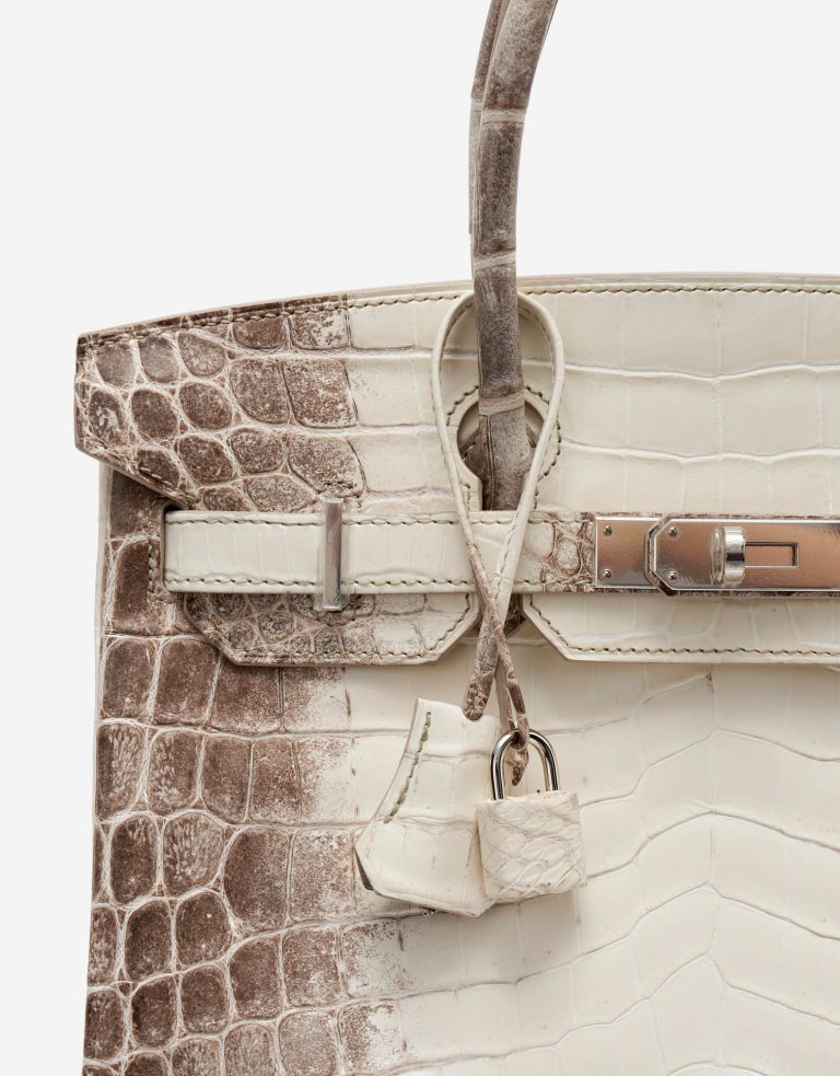 TÚI Hermès Birkin 30 Niloticus Himalaya Blanc da cá sấu bạch tạng Himalayan Silver Buckle khóa trắng