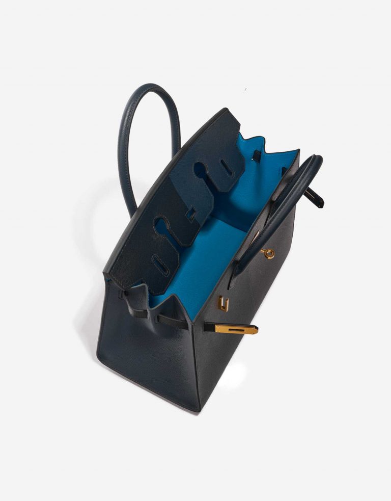 TÚI Hermès Birkin 30 Epsom Black Blue Indigo Frida Gold Buckle khóa vàng