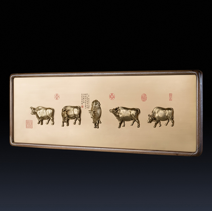 Tranh Cát Tường Ngũ Ngưu Đồ