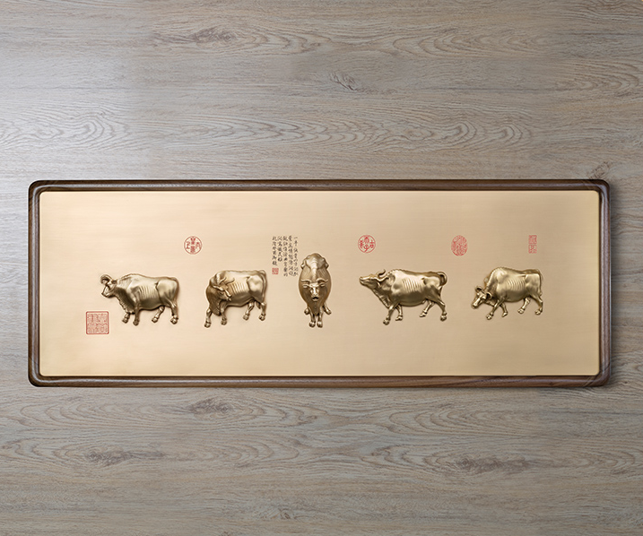 Tranh Cát Tường Ngũ Ngưu Đồ