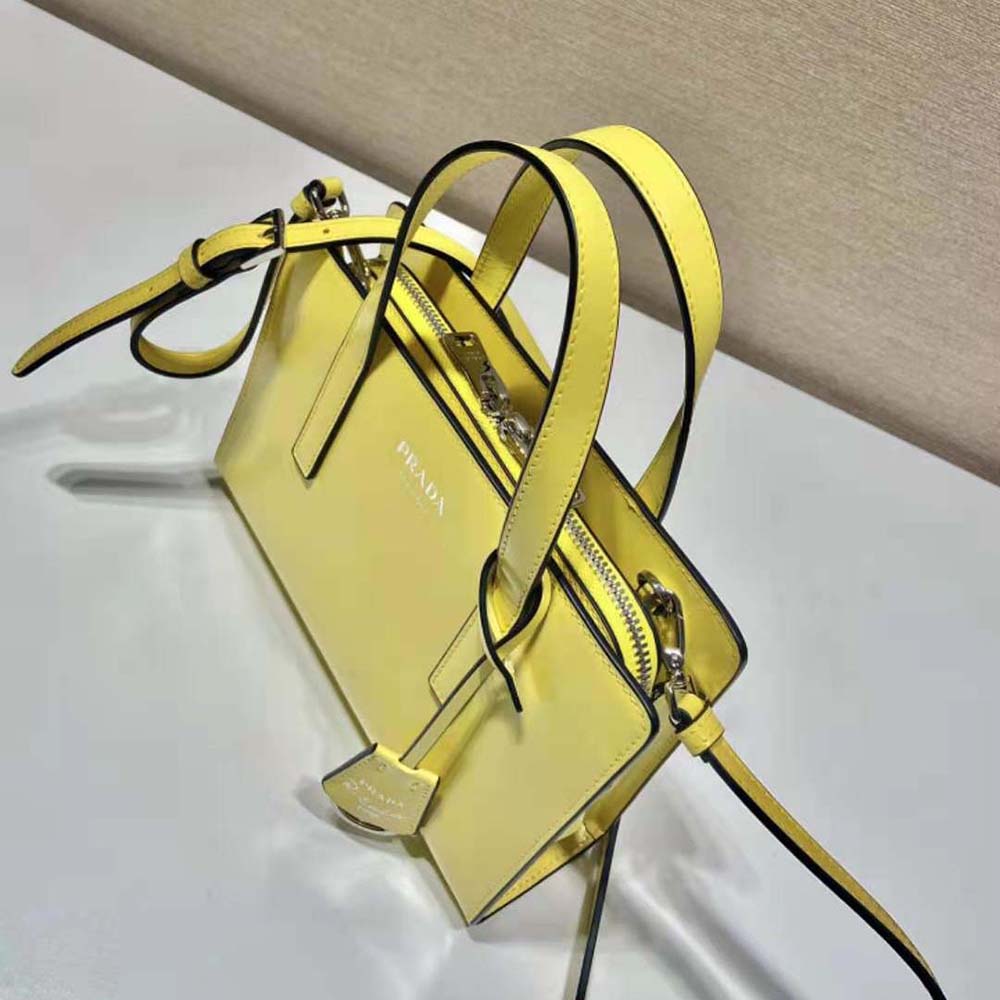 TÚI Prada Women Re-Edition 1995 Brushed-Leather Mini Handbag-Yellow