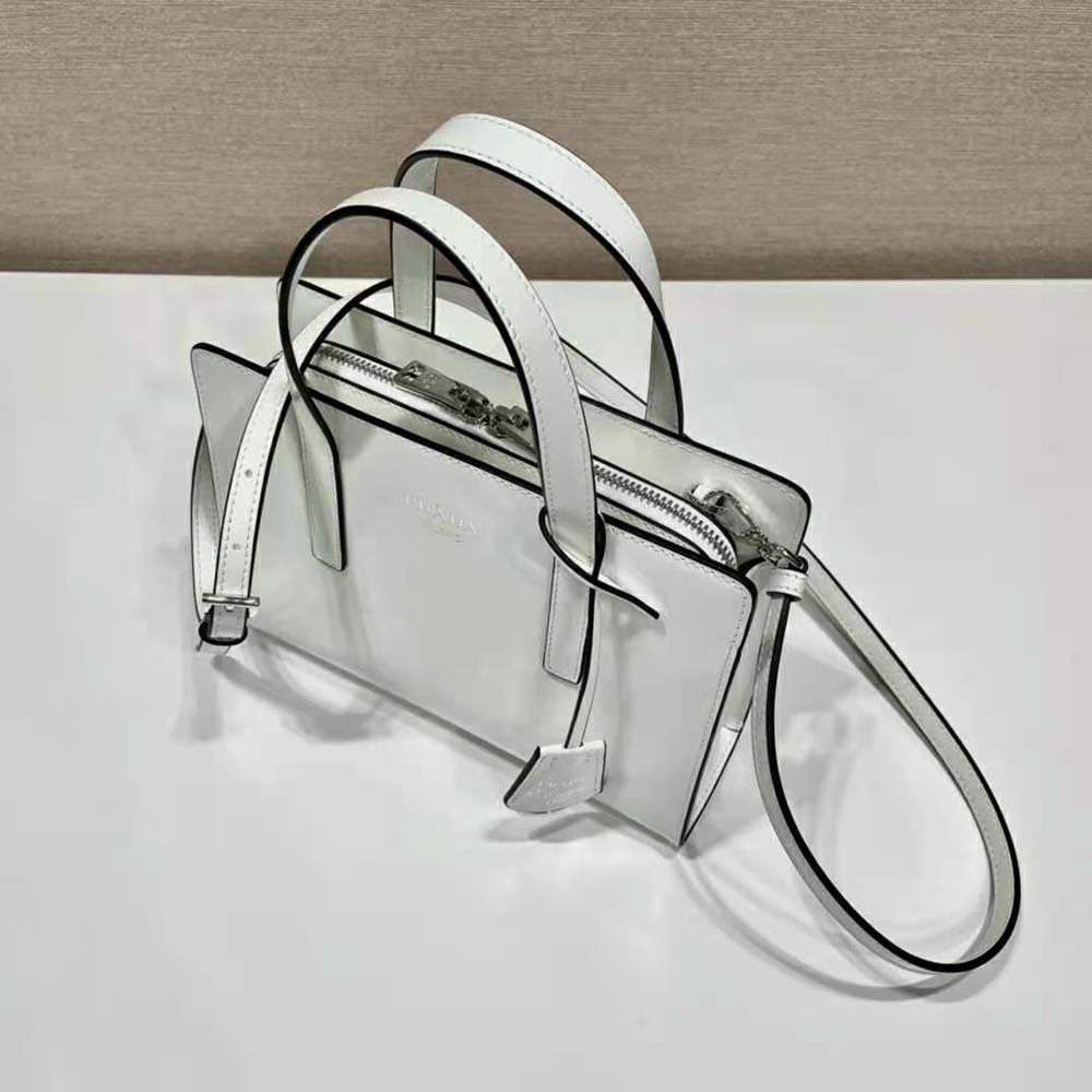 TÚI Prada Women Re-Edition 1995 Brushed-Leather Mini Handbag-White