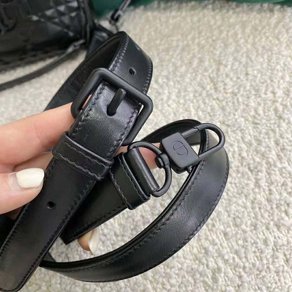 TÚI Dior Women Lady D-Joy Bag Black Cannage Calfskin with Diamond Motif