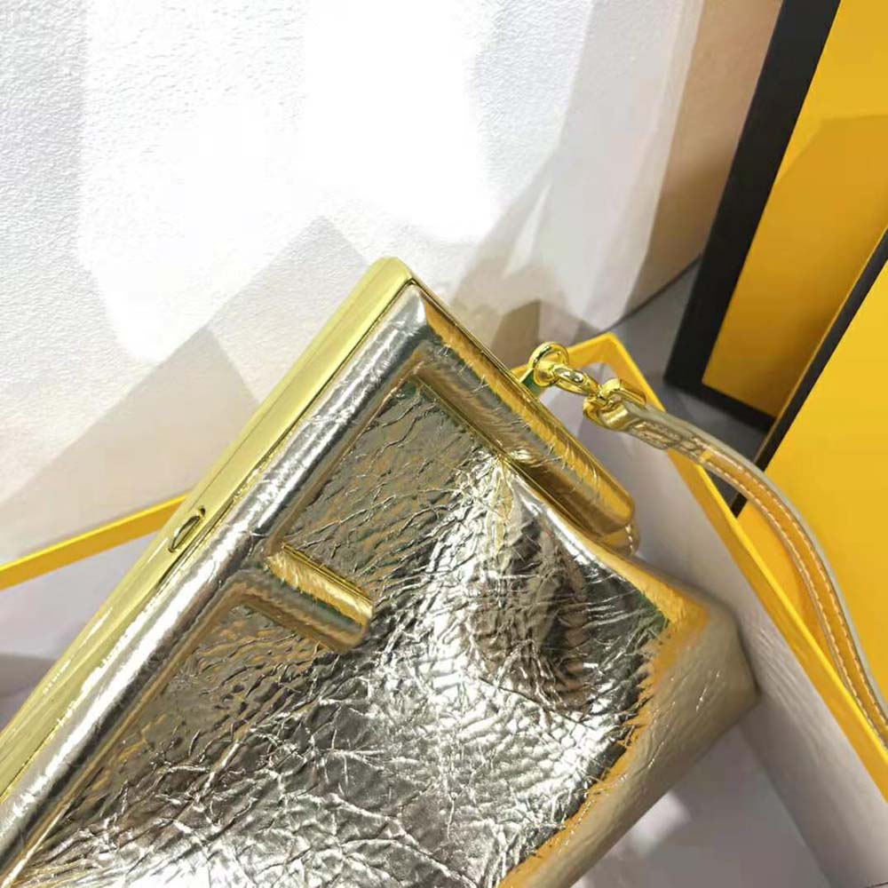 TÚI Fendi Women First Small Gold Laminated Leather Bag