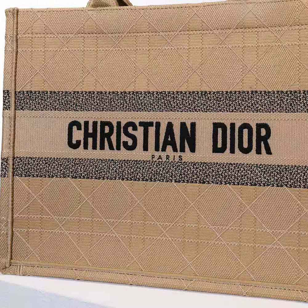 TÚI Dior Women Medium Dior Book Tote Natural Cannage Raffia