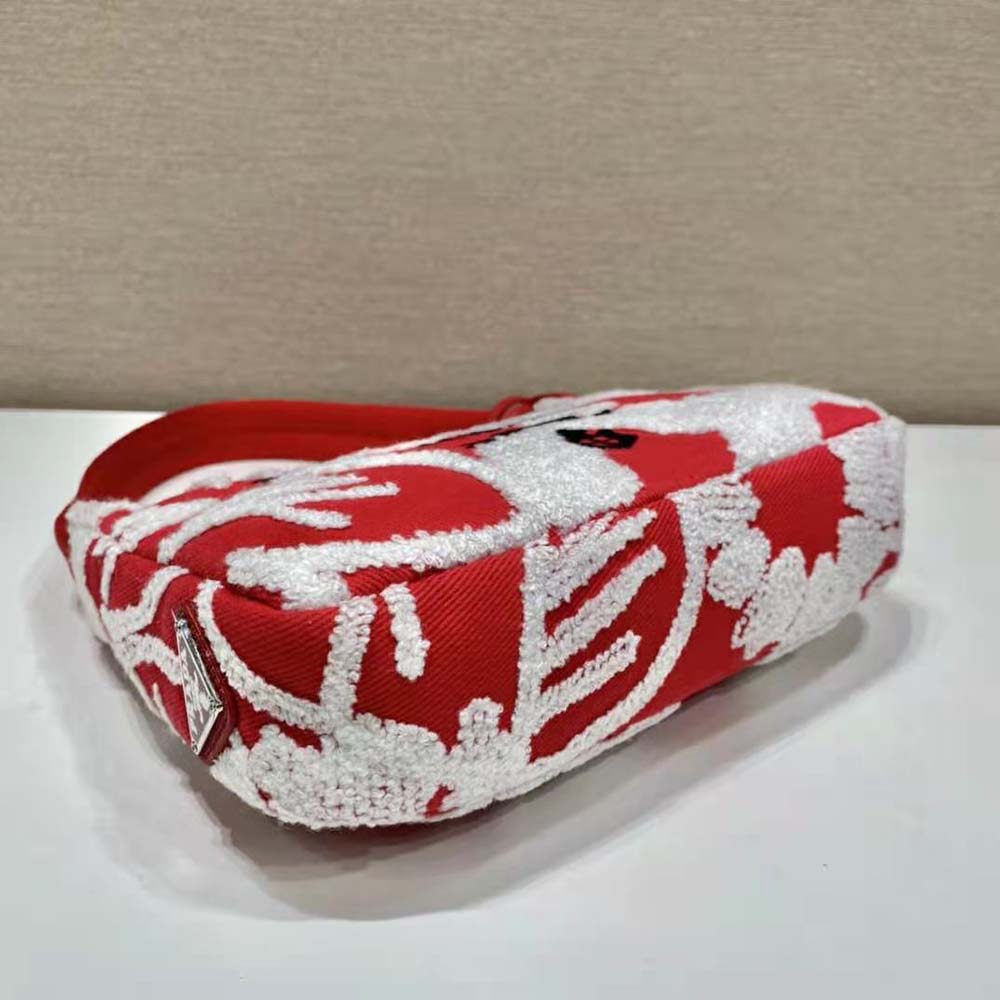TÚI Prada Women Re-Edition 2006 Embroidered Drill Mini Bag-Red