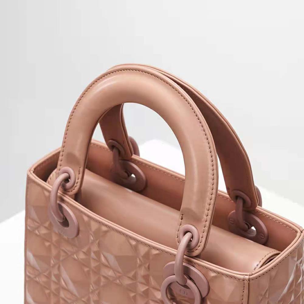 TÚI Dior Women Small Lady Dior my Abcdior Bag Rose Des Vents Cannage Calfskin with Diamond Motif