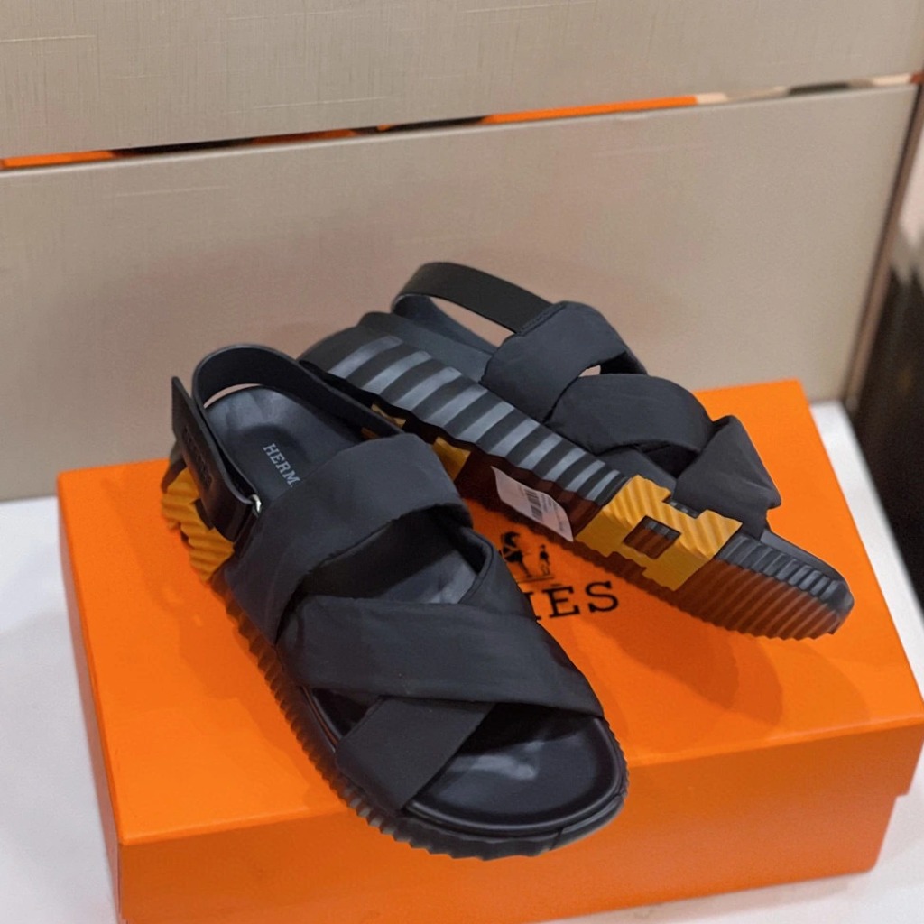 DÉP HERMES Electric sandal Nylon Black