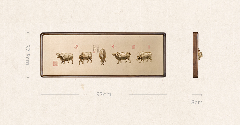 Tranh Cát Tường Ngũ Ngưu Đồ