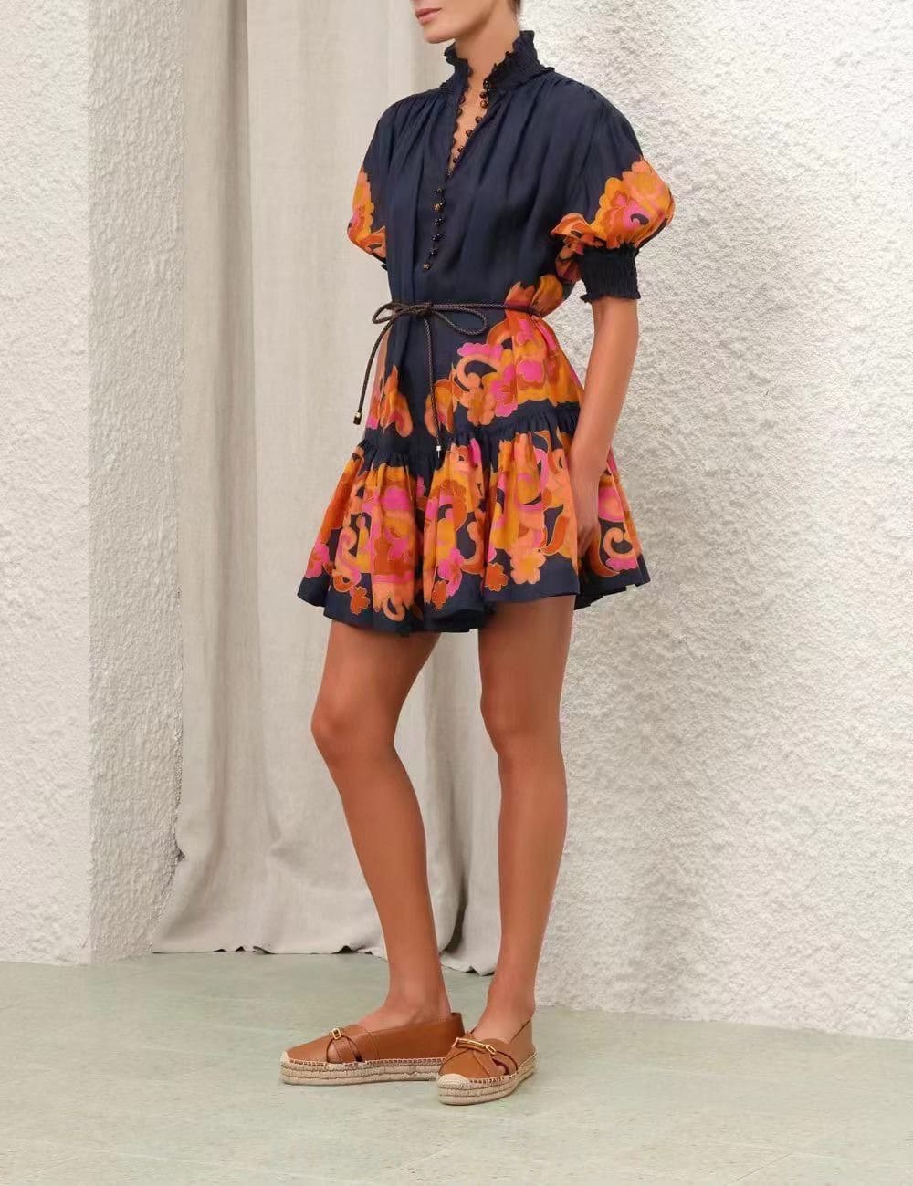 VÁY ZIMMERMANN WITH BLACK AND ORANGE High Classy