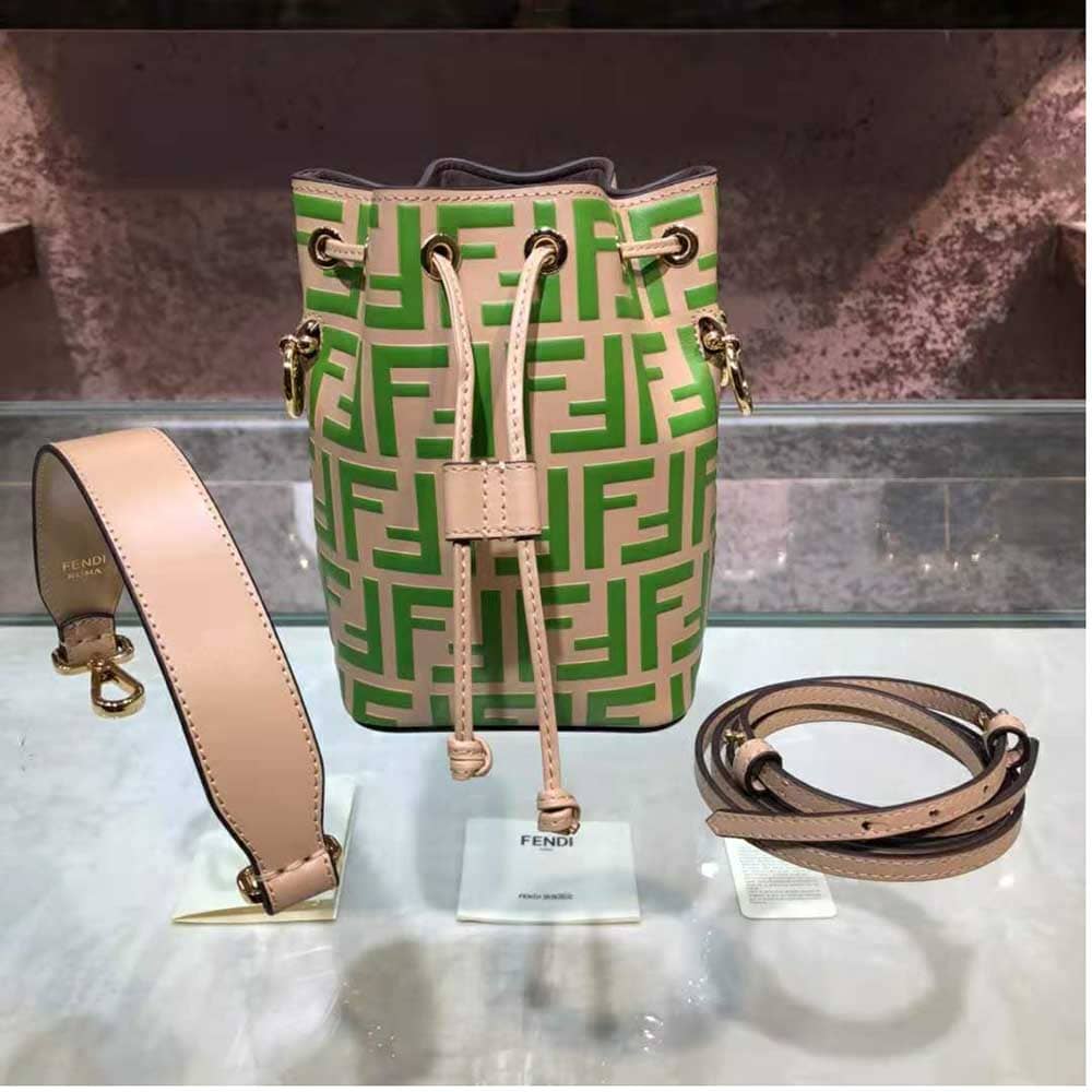 TÚI Fendi Women Mon Tresor Beige Leather Mini Bag