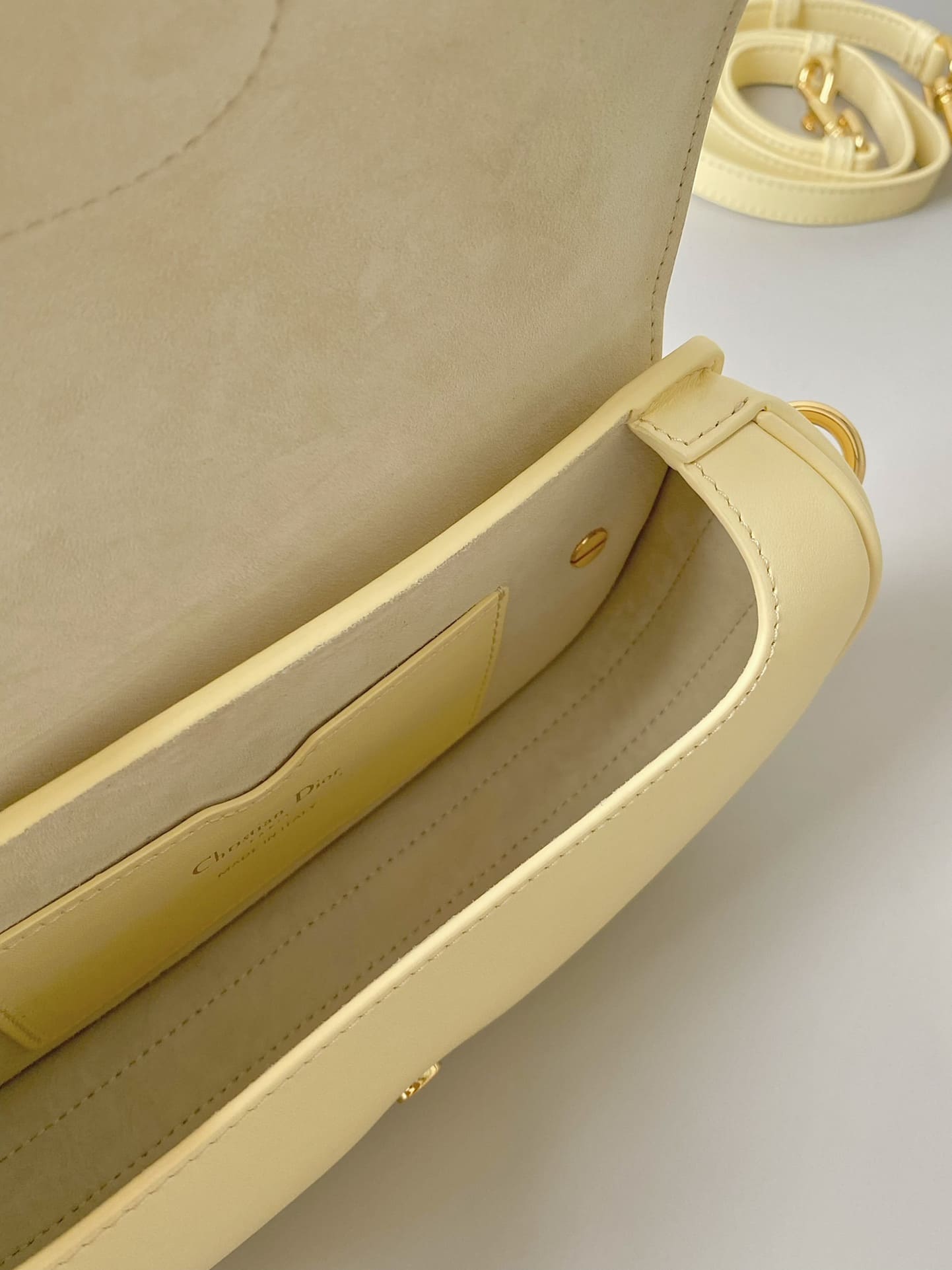 TÚI Dior Women Bobby East-West Bag Box Calfskin-Yellow Top Quality