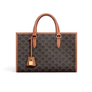 TÚI Celine Women Mini Horizontal Cabas in Triomphe Canvas and Calfskin-Brown