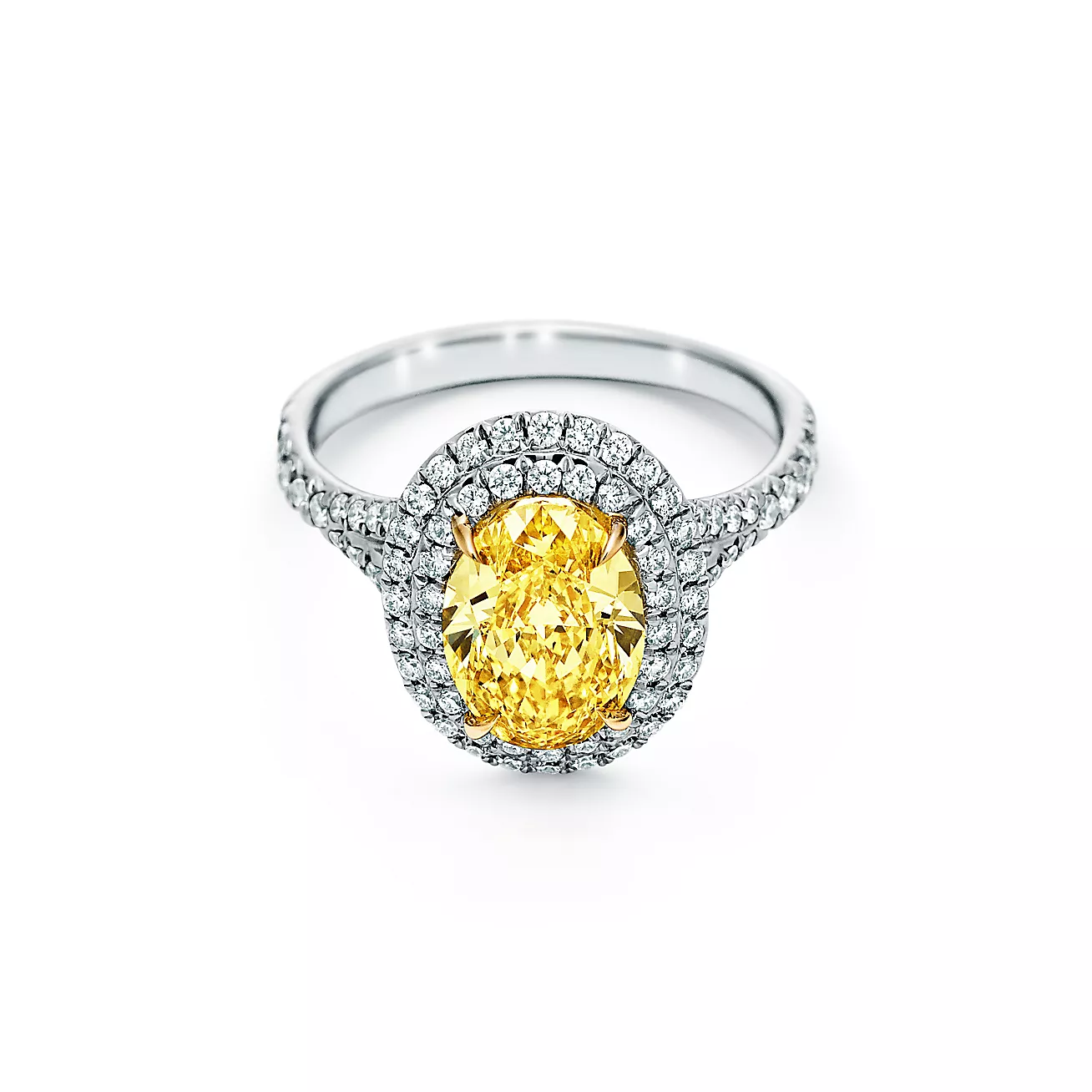 Nhẫn Tiffany & Co vàng trắng 18K Au750 Tiffany Soleste® Moissanite Oval
