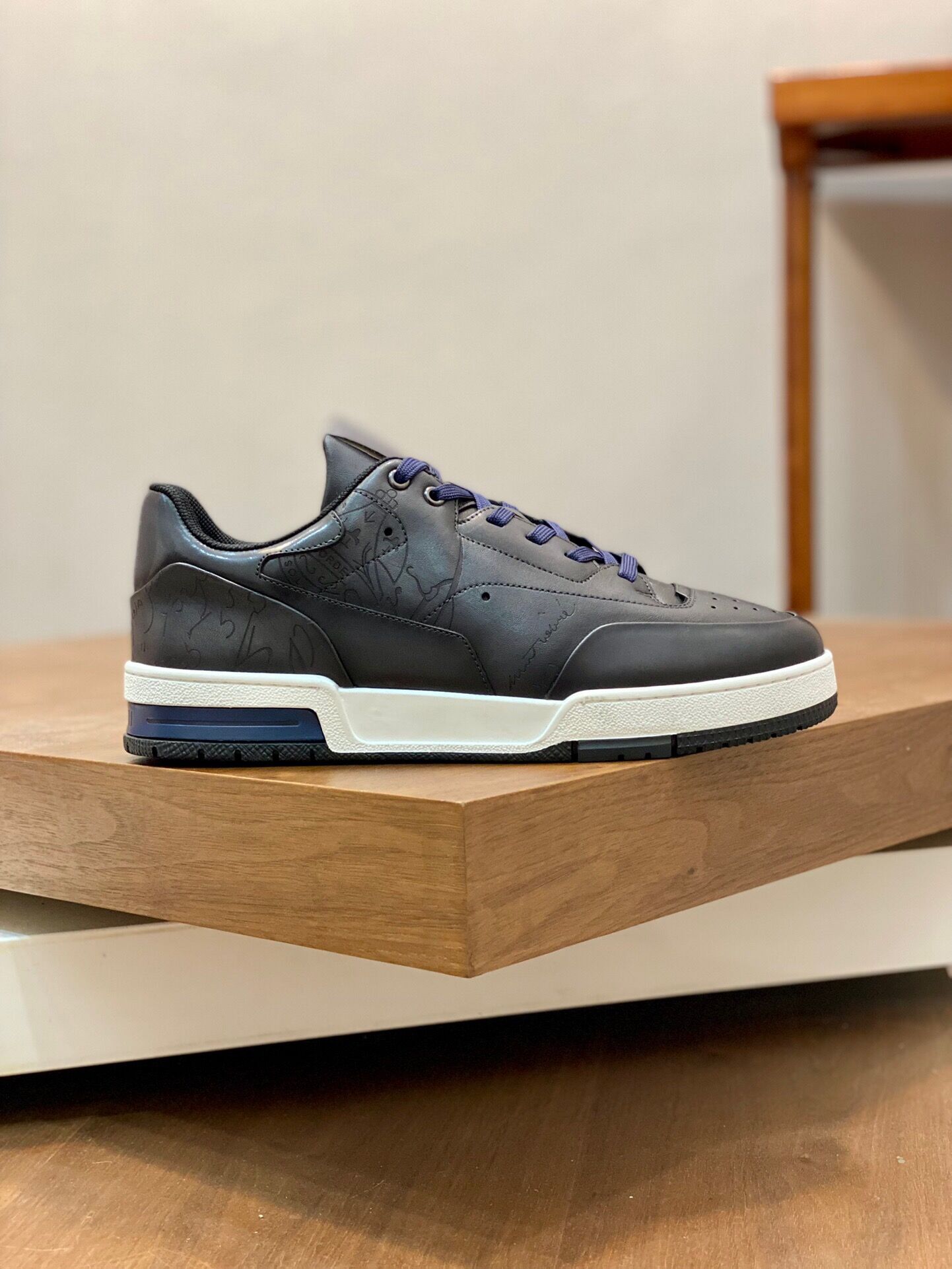 GIÀY BERLUTI BROWN LEATHER SNEAKER SHOES AAA