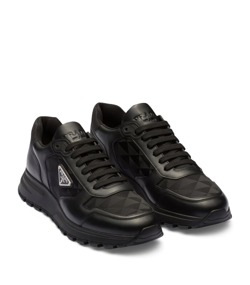 GIÀY PRADA Leather and Re-Nylon Sneakers