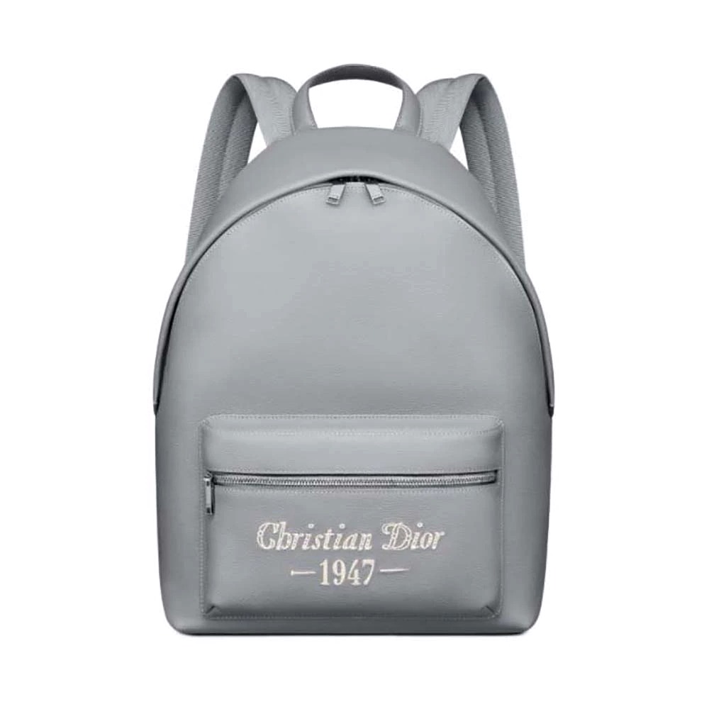 BALO Dior Backpack Dior Gray Grained Calfskin with ‘Christian Dior 1947’ Signature