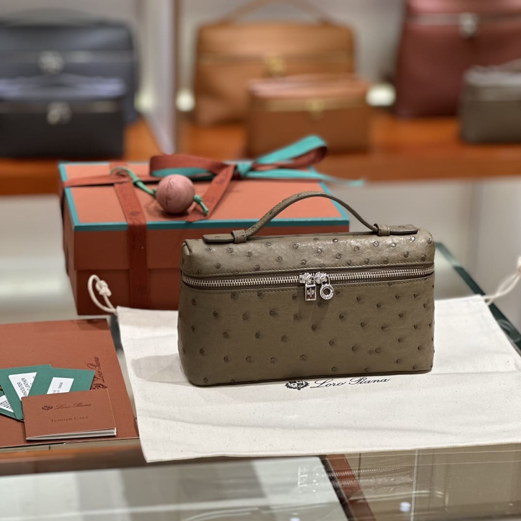 TÚI Loro Piana Women Extra bằng da đà điểu Nam Phi 19(Liên hệ để được giá tốt nhất)