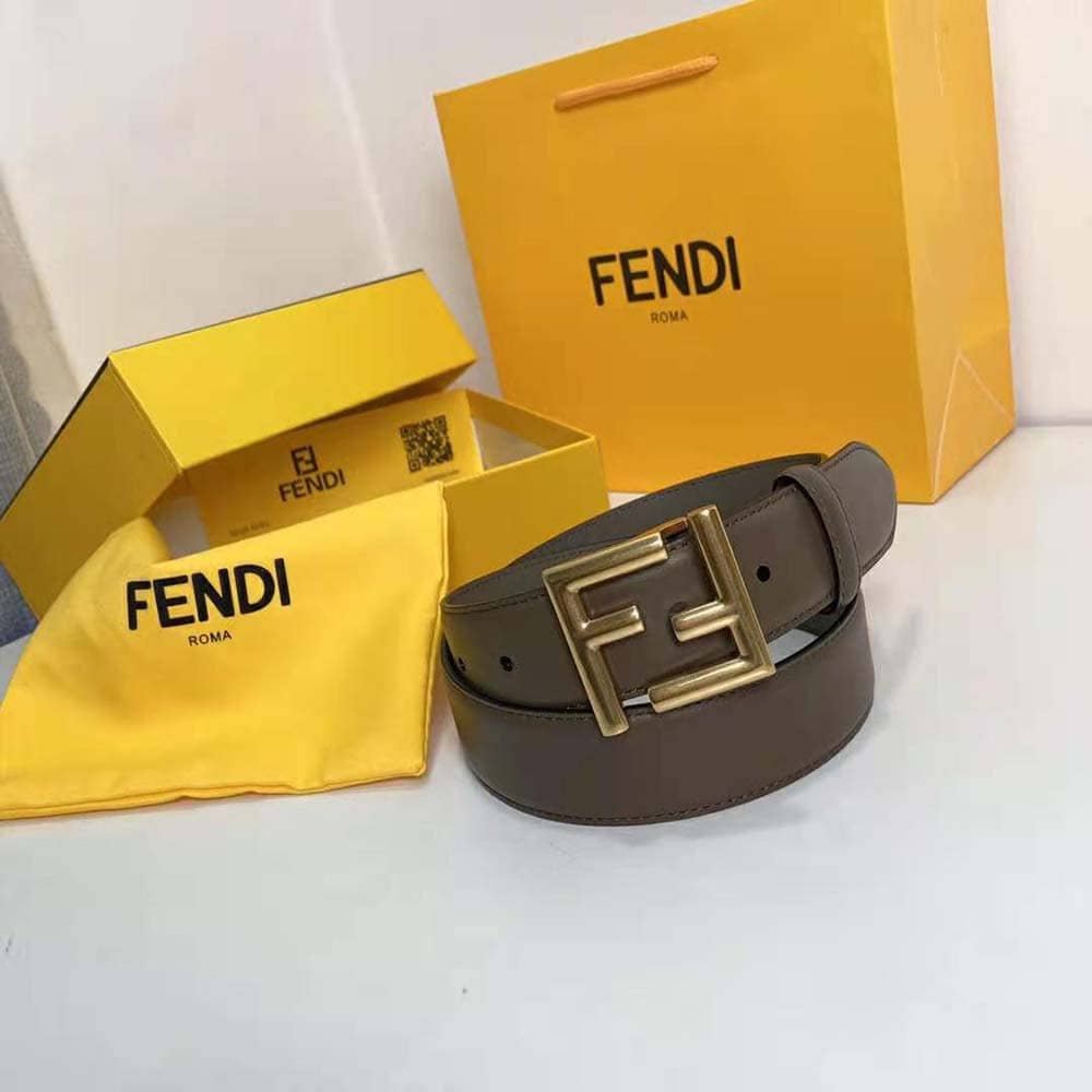 DÂY LƯNG Fendi Women Belt with Loop and FF Stud Buckle-Silver