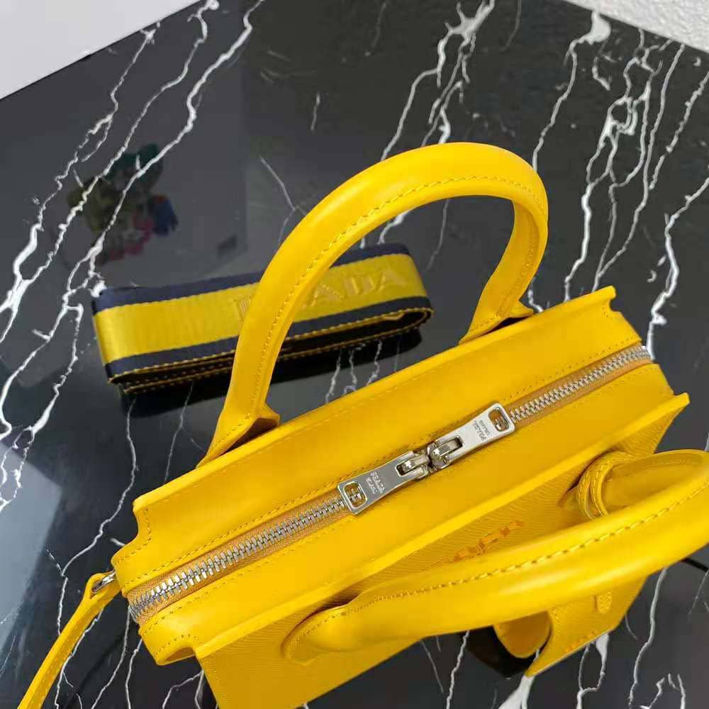 TÚI Prada Women Saffiano Leather Prada Monochrome Bag-Yellow