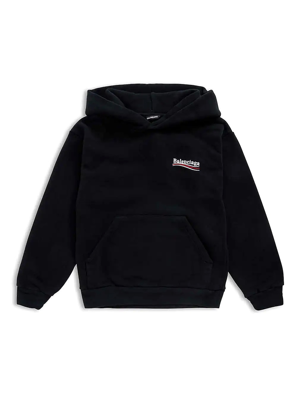 ÁO BALENCIAGA Political logo-embroidered cotton hoody 4-10 years