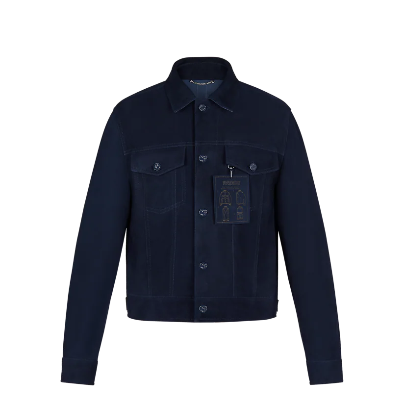 ÁO LOUIS VUITTON SUEDE JACKET MARINE FONCE DA LỘN