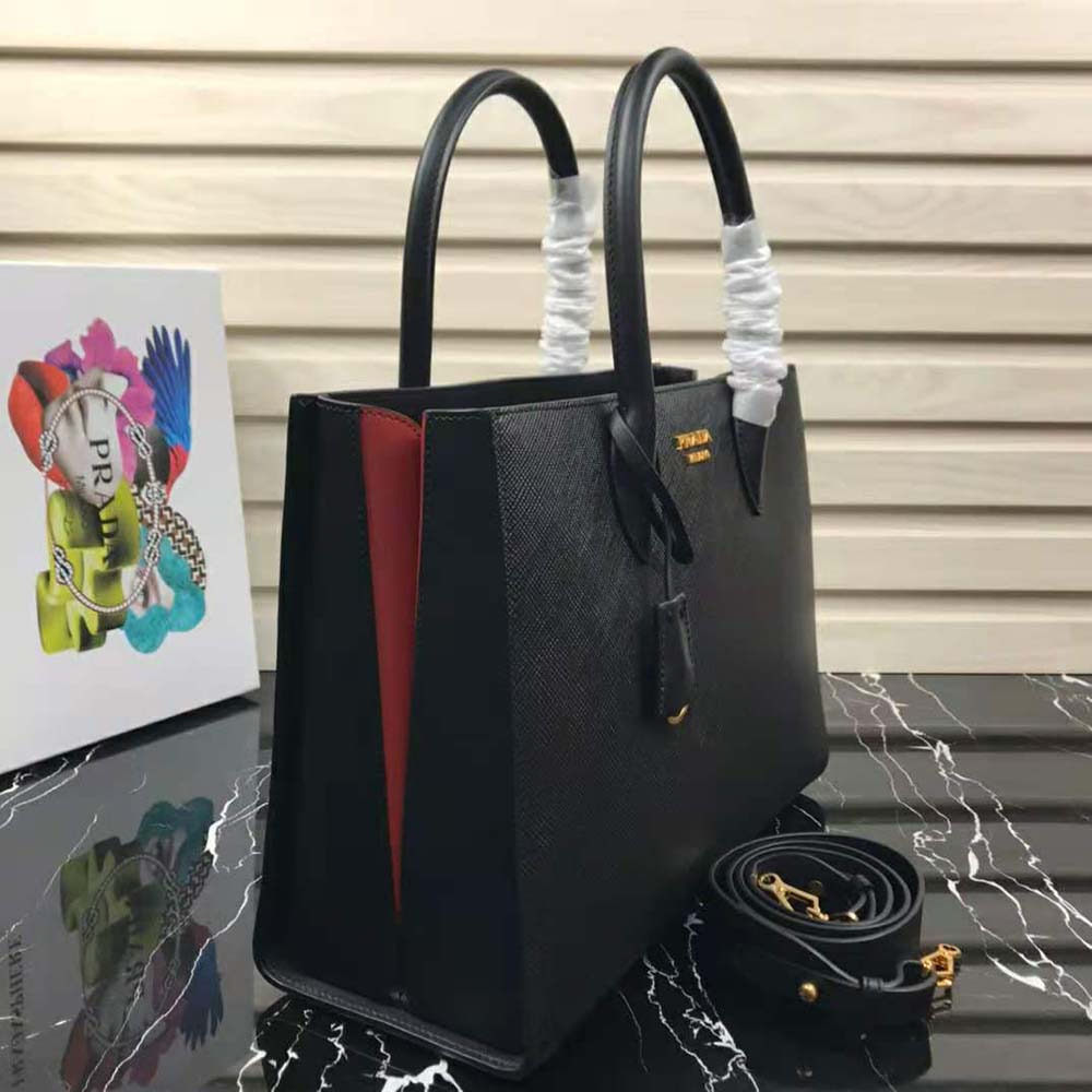 TÚI Prada Women Large Saffiano Leather Handbag-Black