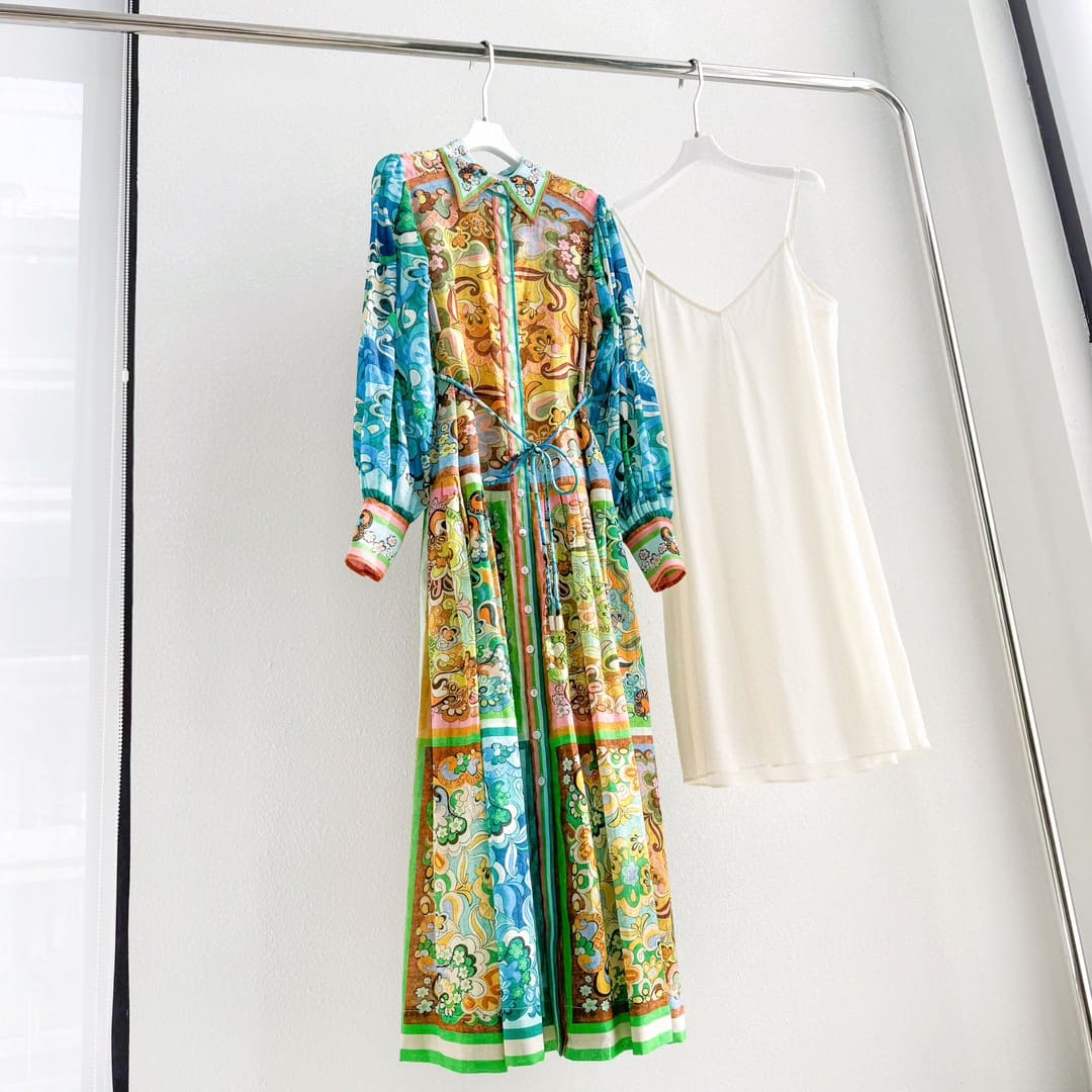 VÁY ALEMAIS LONG SLEEVE LONG DRESS FLOWERS High Classy