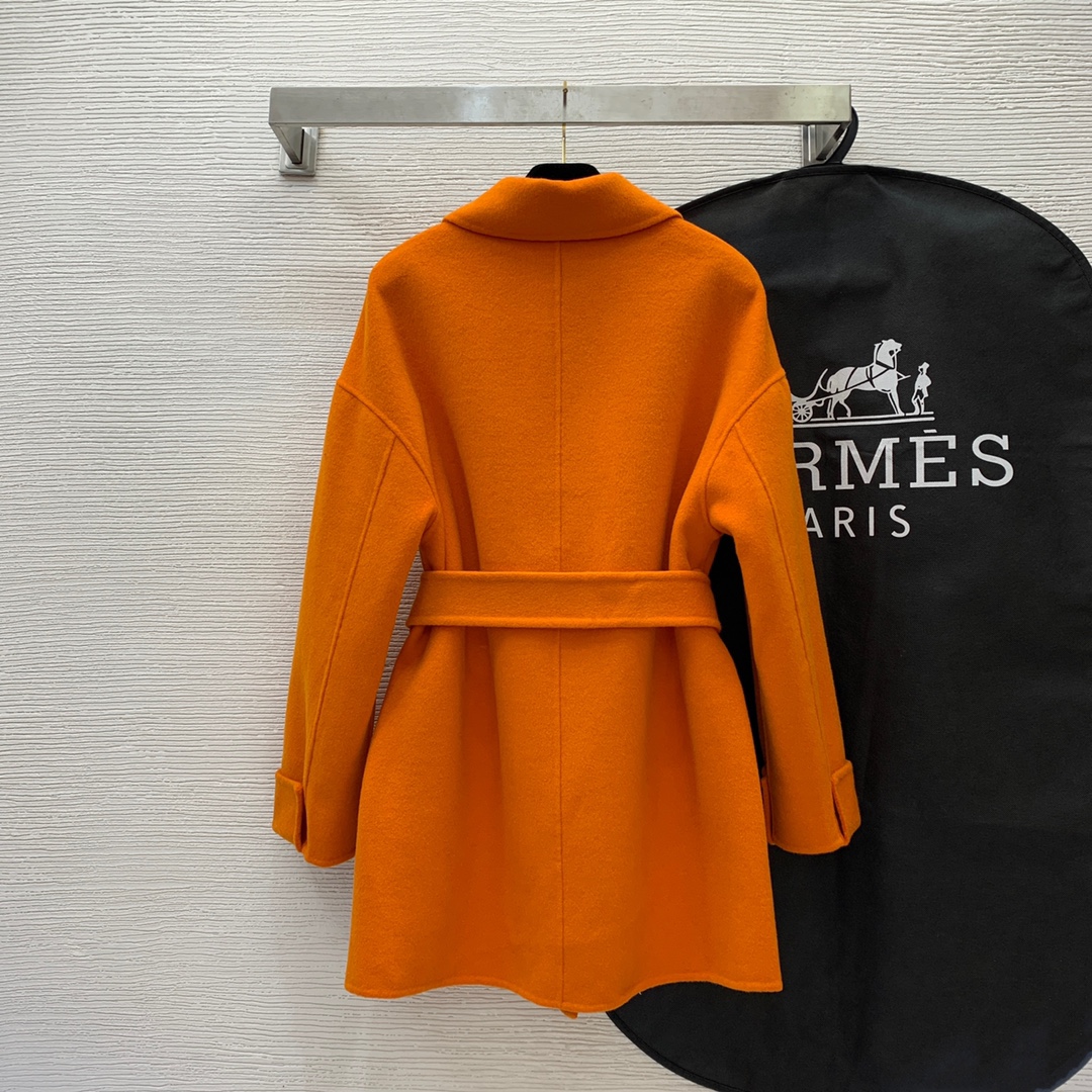 ÁO HERMES CASHMERE ORANGE Jacket Top AAA