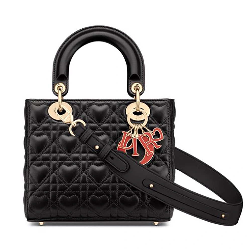 TÚI Dior Women Dioramour my Abcdior Lady Dior Bag Cannage Lambskin with Heart Motif