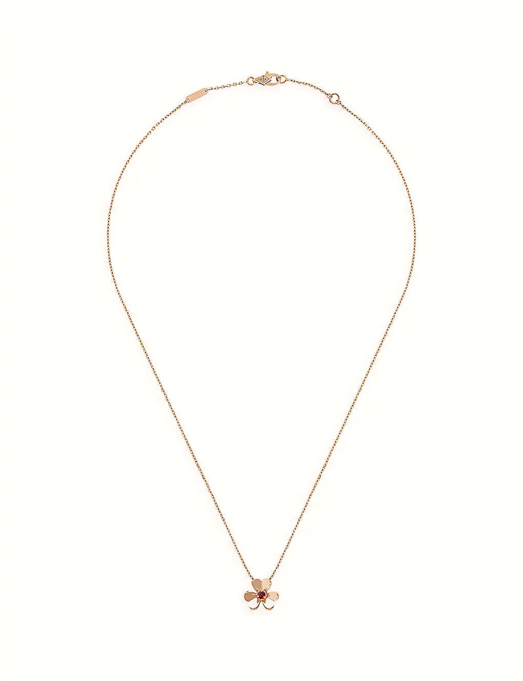 Dây chuyền VAN CLEEF & ARPELS Frivole mini 18ct rose-gold and 0.07ct round-cut ruby pendant necklace 18K GOLD