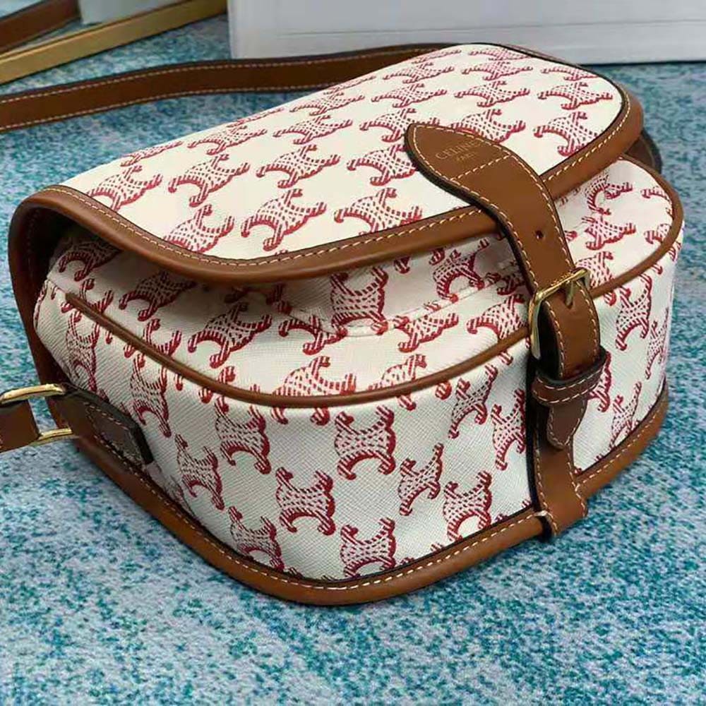 TÚI Celine Women Medium Folco Bag in Triomphe Canvas and Calfskin